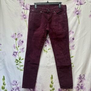 GAP Dark Red Corduroy Premium Skinny Mid Rise Jeans